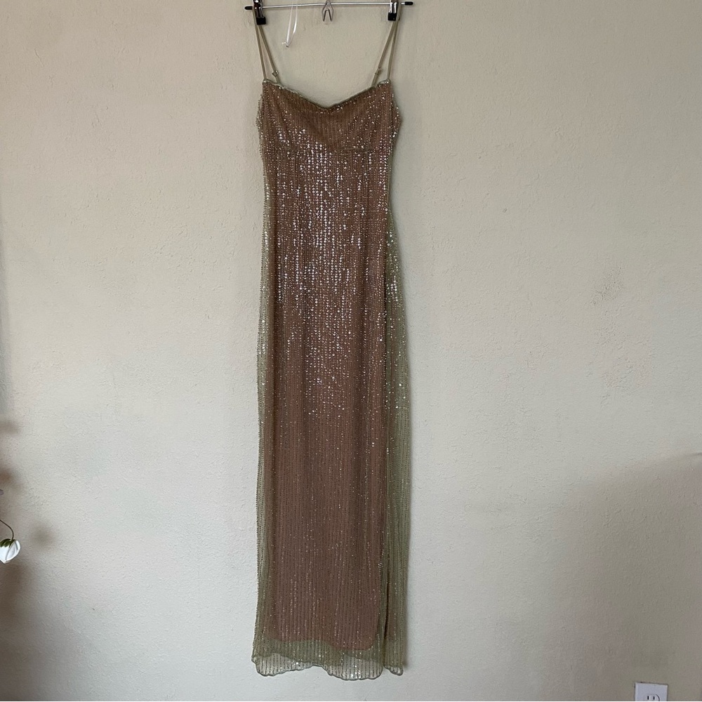 LIMITED EDITION House‎ of CB 'Alondra' Cafe Au Lait Beaded Maxi Dress NWOT sz XS - Picture 4 of 15